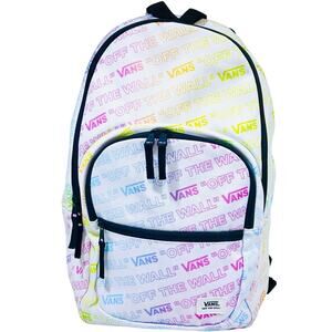 Vans Ranged Classic Backpack All Over Logo Multicolor Book Bag School Laptop New